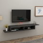 Hanah Home Muson Soporte TV Antracita, Ancho 120 cm, Profundidad 29.6 cm, Altura 18.2 cm, Tablero Partículas Melamina 18mm
